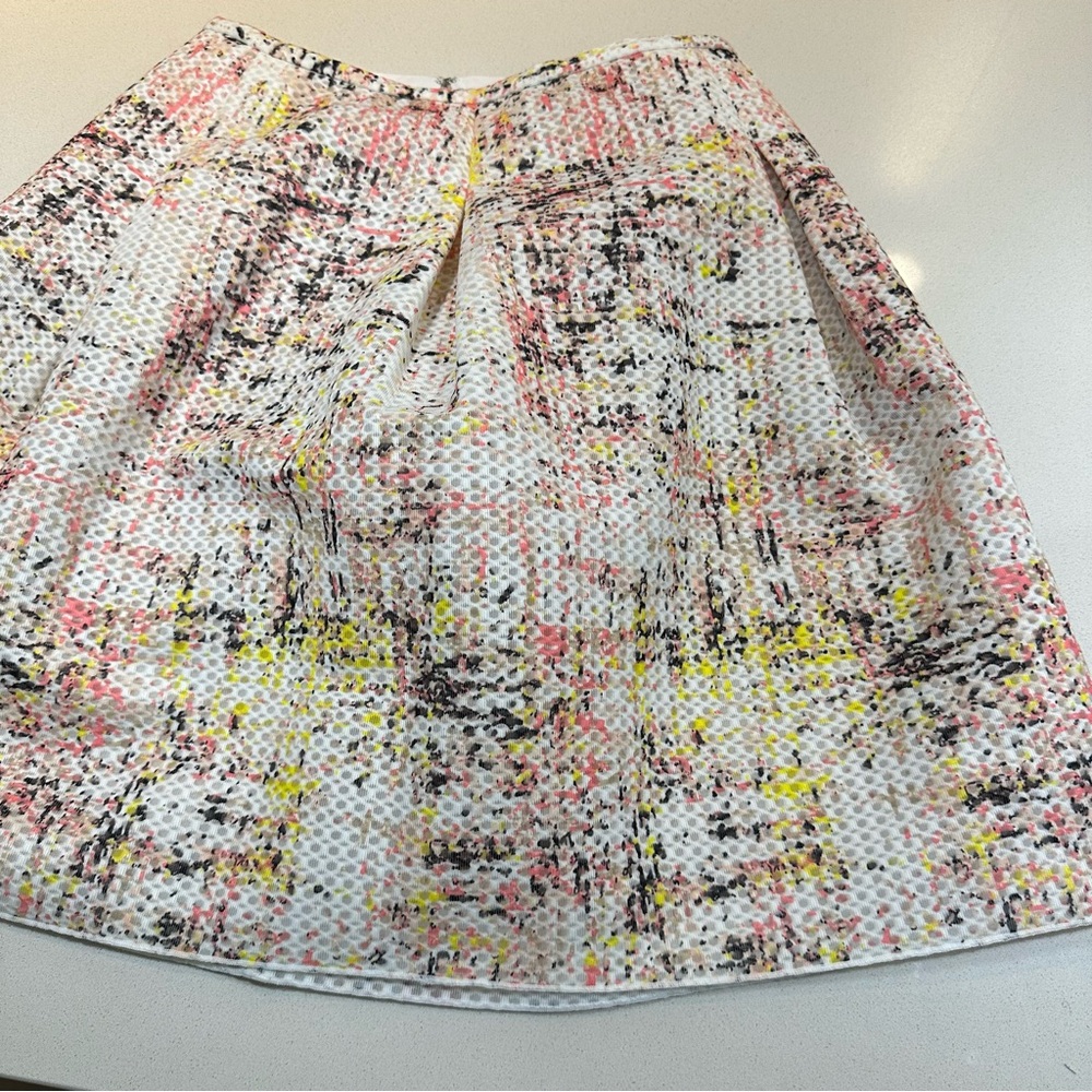 Lord & Taylor Pink, Yellow, and Black A-Line Skirt 424 Fifth